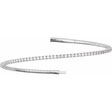 14K White Gold 1 1/2 CTW Natural Diamond Flexible Bangle 7" Bracelet