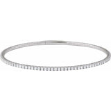 14K White Gold 2 CTW Lab-Grown Diamond Flexible Bangle 7" Bracelet