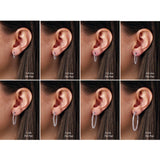 14K White Gold 1 CTW Lab-Grown Diamond Inside-Outside 26.5 mm Hinged Hoop Earrings