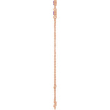14K Rose Gold Natural Amethyst Bezel-Set 3-Stone 6 1/2-7 1/2" Bracelet