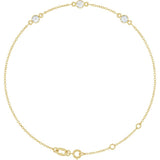 14K Yellow Gold 1/3 CTW Lab-Grown Diamond Bezel-Set 3-Stone 6 1/2-7 1/2" Bracelet