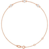 14K Rose Gold 1/3 CTW Lab-Grown Diamond Bezel-Set Three-Stone 6 1/2-7 1/2" Bracelet