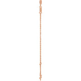 14K Rose Gold 1/3 CTW Lab-Grown Diamond Bezel-Set Three-Stone 6 1/2-7 1/2" Bracelet