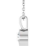 Platinum 1/2 CT Lab-Grown Diamond Bezel-Set Solitaire 16-18" Necklace
