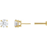 14K Yellow Gold 1/3 CT Lab-Grown Diamond Earring