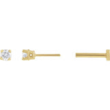 14K Yellow Gold .05 CT Lab-Grown Diamond Earrings