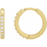 Platinum 1/6 CTW Lab-Grown Diamond Hinged 10 mm Hoop Earrings