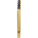 10K Yellow Gold Natural Blue Sapphire Stackable Ring