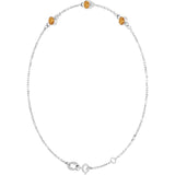 Sterling Silver Natural Citrine Bezel-Set 3-Stone 6 1/2-7 1/2" Bracelet