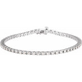 14K White Gold 2 1/4 CTW Natural Diamond Line 7 1/4" Bracelet