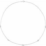 14K White Gold 1/4 CTW Natural Diamond 5-Station 18" Necklace