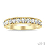 1 1/2 Ctw Round Cut Diamond Eternity Wedding Band in 14K Yellow Gold