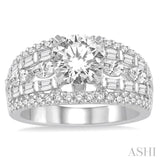 1 1/5 Ctw Diamond Semi-Mount Engagement Ring in 14K White Gold