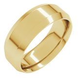 14K Yellow Gold 7 mm Beveled-Edge Comfort-Fit Flat Band Size 9.5