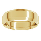 14K Yellow Gold 6 mm Beveled-Edge Comfort-Fit Flat Band Size 7.5