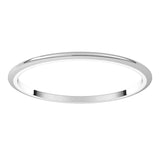 Platinum 1 mm Half Round Band Size 4