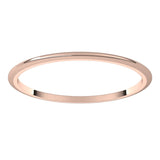 14K Rose Gold 1 mm Half Round Band Size 7.5
