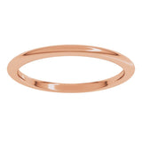 14K Rose Gold 1.5 mm Comfort-Fit Half Round Band Size 5.5