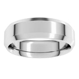 14K White Gold 6 mm Beveled-Edge Comfort-Fit Flat Band Size 10.5
