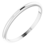 14K White Gold 1.5 mm Half Round Band Size 10