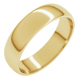 10K Yellow Gold 5 mm Lightweight Half Round Band Size 9