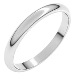 14K White Gold 2.5 mm Half Round Band Size 6.5