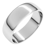 14K White Gold 6 mm Lightweight Half Round Band Size 9
