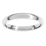 14K White Gold 2.5 mm Lightweight Comfort-Fit Half Round Band Size 4.5