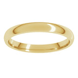 14K Yellow Gold 2.5 mm Lightweight Comfort-Fit Half Round Band Size 9