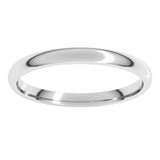 Platinum 2 mm Lightweight Comfort-Fit Half Round Band Size 6