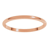 14K Rose Gold 1.5 mm Lightweight Half Round Band Size 6