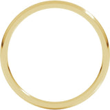 14K Yellow Gold 1.5 mm Lightweight Comfort-Fit Half Round Band Size 8.5