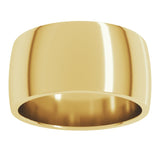 14K Yellow Gold 10 mm Lightweight Comfort-Fit Half Round Band Size 7.5