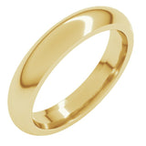 14K Yellow Gold 4 mm Comfort-Fit Half Round Band Size 8