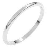14K White Gold 1.5 mm Lightweight Half Round Band Size 11