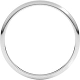 14K White Gold 1.5 mm Lightweight Half Round Band Size 7