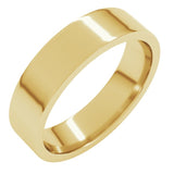 14K Yellow Gold 5 mm Lightweight Comfort-Fit Flat Band Size 14