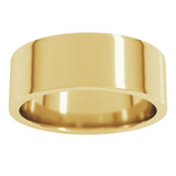 14K Yellow Gold 7 mm Lightweight Comfort-Fit Flat Band Size 8
