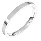 14K White Gold 2 mm Lightweight Comfort-Fit Flat Band Size 4