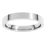 14K White Gold 3 mm Lightweight Comfort-Fit Flat Band Size 5.5