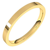 14K Yellow Gold 2 mm Flat Comfort Fit Light Band Size 7