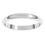 Platinum 2.5 mm Half Round Band Size 6