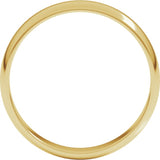 14K Yellow Gold 4 mm Lightweight Half Round Band Size 5