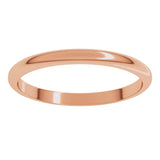 14K Rose Gold 2 mm Half Round Band Size 7