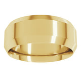10K Yellow Gold 8 mm Beveled-Edge Comfort-Fit Flat Band Size 10