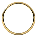 10K Yellow Gold 1 mm Lightweight Half Round Band Size 12.5