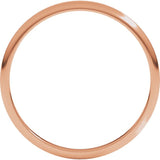 10K Rose Gold 1.5 mm Lightweight Half Round Band Size 13.5