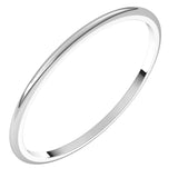 Sterling Silver 1 mm Lightweight Half Round Band Size 4
