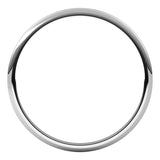 Sterling Silver 1 mm Lightweight Half Round Band Size 4