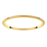 14K Yellow Gold 1 mm Lightweight Half Round Band Size 5.5